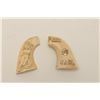 Image 2 : Antique double carved ivory grips for a Colt  SAA revolver pictured in early Colt engraving  book an