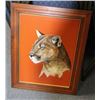 Image 3 : Framed painting by Kay Lane (wife of noted  firearms engraver Ben Lane) of a mountain  lion, approxi