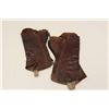 Image 2 : Pair of old leather gaiters.    Est.:   $50-$100.