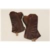 Image 3 : Pair of old leather gaiters.    Est.:   $50-$100.