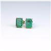 Image 1 : Nice matching Emerald earrings weighing  approx. 3.00 carats in 14 karat yellow gold  setting. Estim