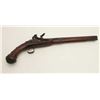 Image 8 : Mid-Eastern flintlock trade pistol, .70  caliber, 14” barrel, wood stock, brass tacked  and decorate