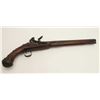 Image 9 : Mid-Eastern flintlock trade pistol, .70  caliber, 14” barrel, wood stock, brass tacked  and decorate