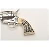 Image 1 : Great Western Arms Co. SAA revolver, .22  caliber, 5.5” barrel, nickel finish, faux  stag grips, S/N