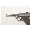 Image 1 : Luger semi-automatic pistol by DWM, 9mm  caliber, 4” barrel, blued finish, checkered  wood grips, S/