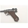 Image 6 : Luger semi-automatic pistol by DWM, 9mm  caliber, 4” barrel, blued finish, checkered  wood grips, S/