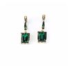 Image 2 : High quality ladies earrings featuring two  extra fine matching Chatham created emeralds  weighing a