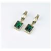 Image 3 : High quality ladies earrings featuring two  extra fine matching Chatham created emeralds  weighing a
