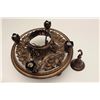 Image 1 : Fancy bronze ceiling lamp in the French Art  Nuevo style, approximately 18” in diameter;  with ceili
