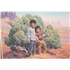 Image 3 : Framed and matted water color by Tom Phillips  entitled “Children of the Land” showing  Southwestern