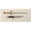 Image 3 : Lot of 2 German nazi era knives with sheaths,  one with a blued metal sheath and leather  hanger; bl