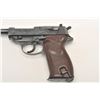 Image 1 : P-38 semi-automatic pistol, “cyq” marked, 9mm  caliber, 5” barrel, military finish, maroon  grips, S