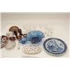 Image 1 : Lot of antique misc. glassware and wood  carvings. Est.: $150-$300