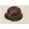 Image 1 : German WW I era helmet with period camo from  WW I or possibly WW II; no liner.                   Es
