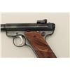 Image 1 : Ruger MK II Target semi-automatic pistol,  .22LR caliber, 5.5” barrel, blued finish,  checkered thum