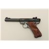 Image 7 : Ruger MK II Target semi-automatic pistol,  .22LR caliber, 5.5” barrel, blued finish,  checkered thum