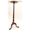 Image 2 : Fancy pedestal or plant stand with carved  legs. Shows use, small chips, old repair to  one foot, et