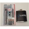 Image 2 : LAPG flask and mini-mag flashlight set; both  like new.       Est.:  $25-$50.