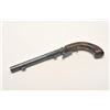 Image 4 : Underhammer American percussion pistol, .32  caliber, 7” barrel, blued finish, wood grips,  missing 