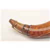 Image 2 : American 18th Century carved powder horn,  approximately 10” overall with wood base plug  showing a 