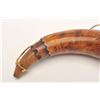 Image 4 : American 18th Century carved powder horn,  approximately 10” overall with wood base plug  showing a 