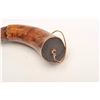 Image 5 : American 18th Century carved powder horn,  approximately 10” overall with wood base plug  showing a 