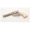 Image 10 : Colt SAA revolver, engraved, .45 caliber,  4.75” barrel, nickel finish, later raised  carved pearl g