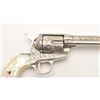 Image 14 : Colt SAA revolver, engraved, .45 caliber,  4.75” barrel, nickel finish, later raised  carved pearl g