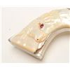 Colt SAA revolver, engraved, .45 caliber,  4.75” barrel, nickel finish, later raised  carved pearl g