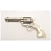 Image 5 : Colt SAA revolver, engraved, .45 caliber,  4.75” barrel, nickel finish, later raised  carved pearl g