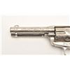 Image 9 : Colt SAA revolver, engraved, .45 caliber,  4.75” barrel, nickel finish, later raised  carved pearl g