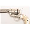 Image 2 : Engraved Colt SAA revolver, .45 caliber,  4.75” barrel, old re-nickel finish, two-piece  pearl grips