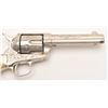 Image 6 : Engraved Colt SAA revolver, .45 caliber,  4.75” barrel, old re-nickel finish, two-piece  pearl grips