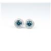 Image 1 : Dazzling ladies earrings featuring two round  color treated blue diamonds weighing 1.00  carat each 