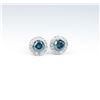 Image 2 : Dazzling ladies earrings featuring two round  color treated blue diamonds weighing 1.00  carat each 
