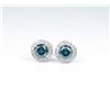 Image 4 : Dazzling ladies earrings featuring two round  color treated blue diamonds weighing 1.00  carat each 