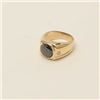 Image 2 : One men’s ring in 14k yellow gold set with a  5.7ct round brilliant cut black diamond and 2  side wh