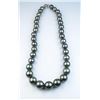 Image 4 : Important Natural Tahitian South Sea Pearl  necklace  graduating from 10.00 MM to 14.00  MM in diame