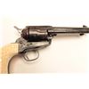Image 7 : Colt SAA revolver engraved and silver inlaid  with carved ivory grips inlaid with gold  plate inscri