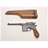 Image 8 : Mauser Broomhandle semi-automatic pistol,  7.65mm caliber, 5.5” barrel, blued finish,  wood grips, l