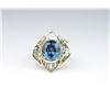 Image 4 : Dazzling ladies ballerina design ring  featuring an oval blue sapphire weighing 4.63  carats and sur