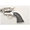Image 1 : Colt SAA revolver, rare .32 Colt caliber,  4.75” barrel, nickel finish, checkered hard  rubber grips