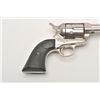 Image 6 : Colt SAA revolver, rare .32 Colt caliber,  4.75” barrel, nickel finish, checkered hard  rubber grips