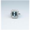 Image 3 : High quality Vintage design ring featuring a  fine Aquamarine weighing over 4.00 carats and  surroun