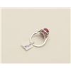 Image 2 : One 18k white halo gold ladies ring set with  a Burmese ruby cabochon weighing approx 6 ct   EST.$1,