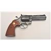 Image 1 : Colt Diamondback DA revolver, .22LR caliber,  4” barrel, blued finish, checkered wood  medallion gri