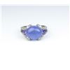 Image 2 : Contemporary design ladies ring featuring a  fine Purple Jade and set with 40 round  diamonds weighi