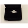 Image 1 : O.M.M. Ayoya Pearl Ring mounted in Platinum  (approx. 5.8 gr.) Vintage Estate piece.  Est$400-800