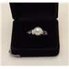Image 4 : O.M.M. Ayoya Pearl Ring mounted in Platinum  (approx. 5.8 gr.) Vintage Estate piece.  Est$400-800