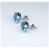 Image 2 : Dazzling ladies earrings featuring two  matching Swiss Blue Topaz weighing approx.  4.00 carats and 